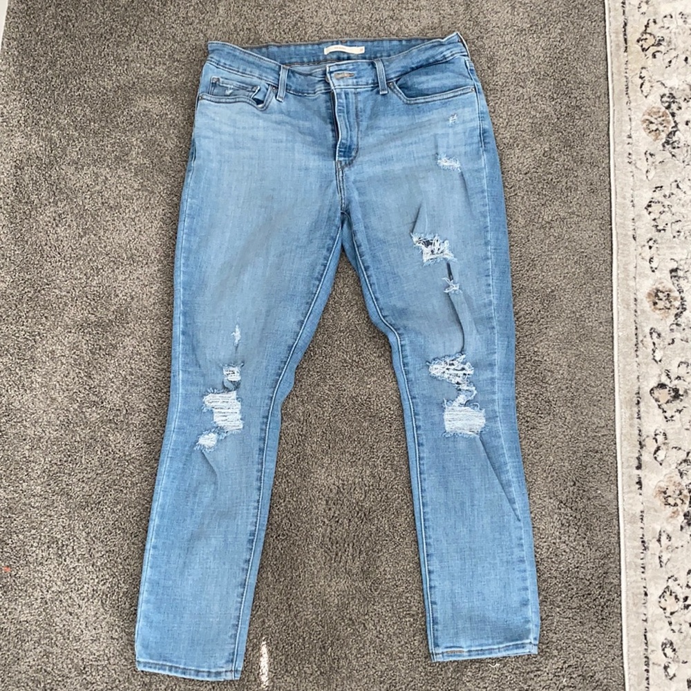 Levis 711 Skinny Distressed Jeans